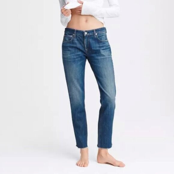 Rag & Bone Dre Low-Rise Slim Boyfriend Mariposa Wash Raw Hem Size 26 - Picture 1 of 15